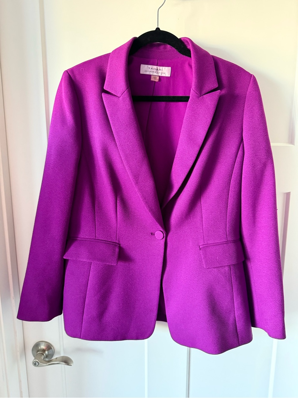 Tahari Magenta/Purple Single-Button Blazer Jacket Size 12